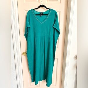 Teal patio by Cabernet dress/swim cover up
